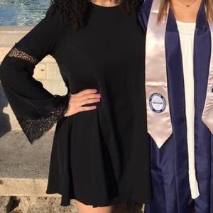 Mossimo (black) bell sleeve dress with lace detail